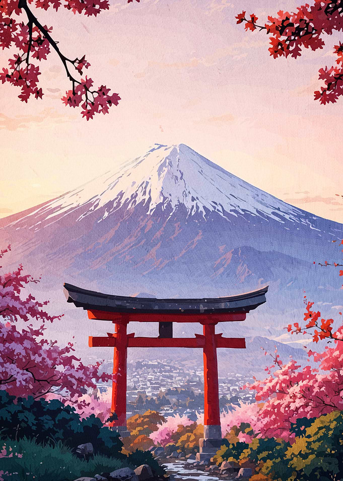 Mount Fuji Torii Gate Landscape