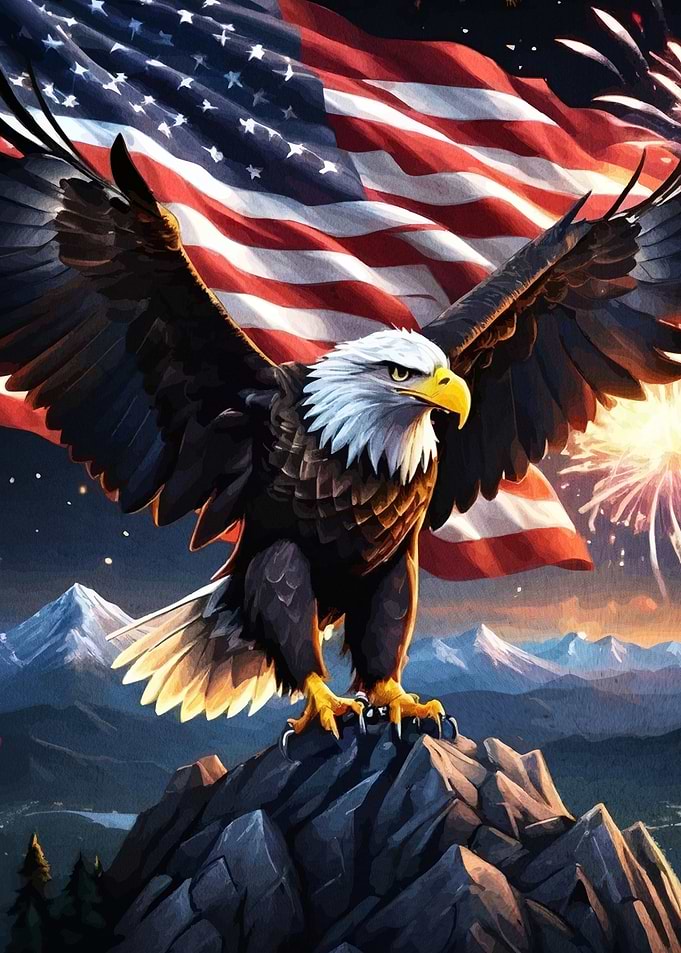 American Eagle Flag Fireworks