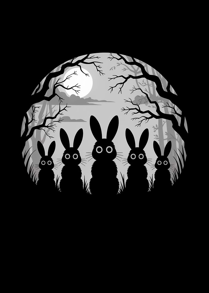 Rabbits In The Moonlight