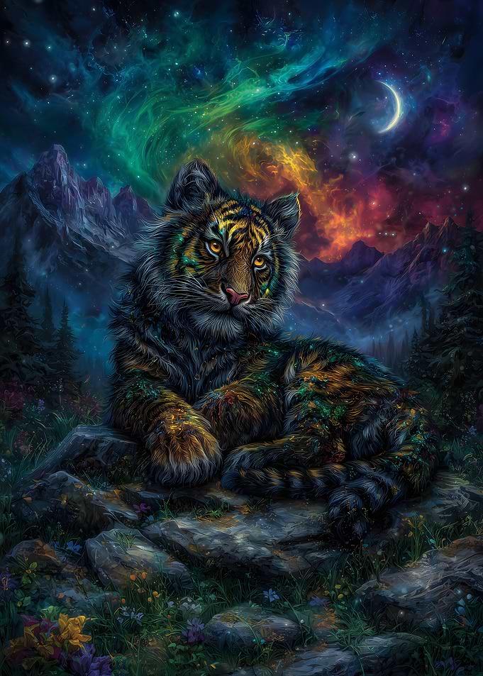 Celestial Tiger in a Mountain Landscape