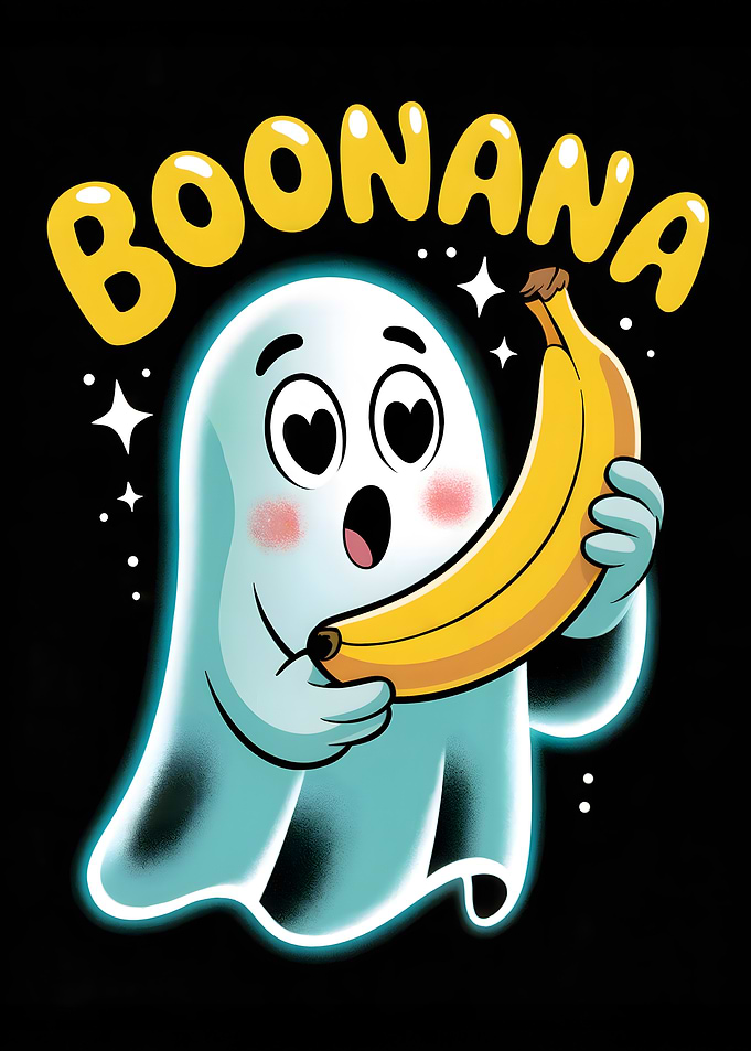 Boonana: Ghost with Banana Cartoon