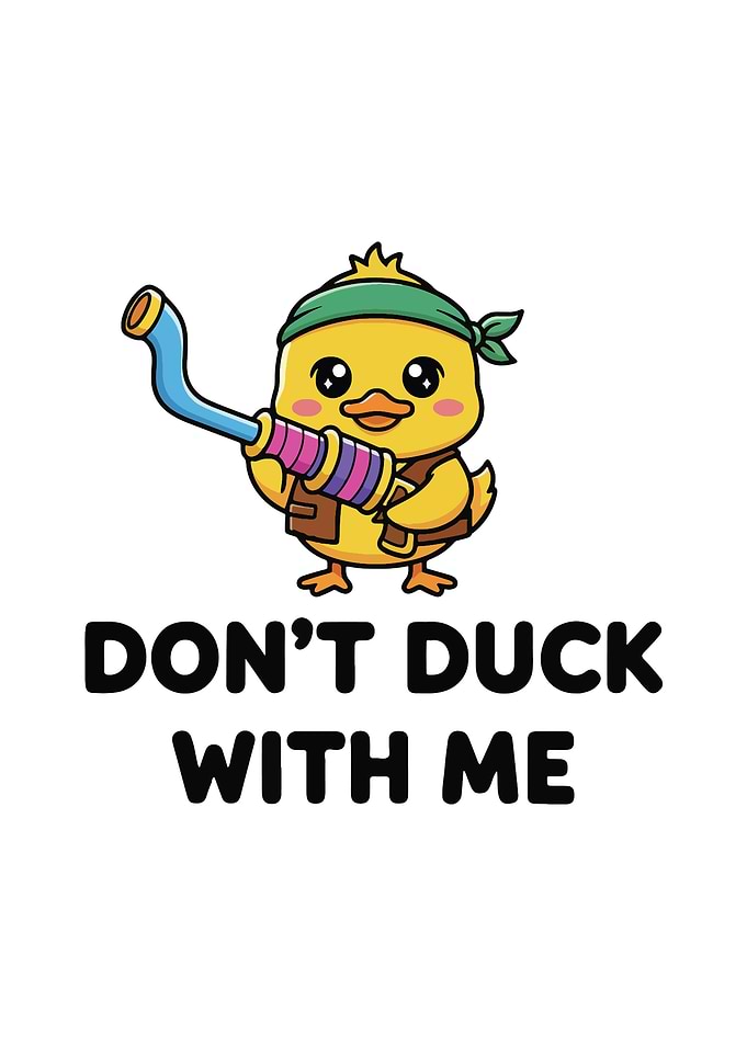 Cartoon Duck with Toy Gun