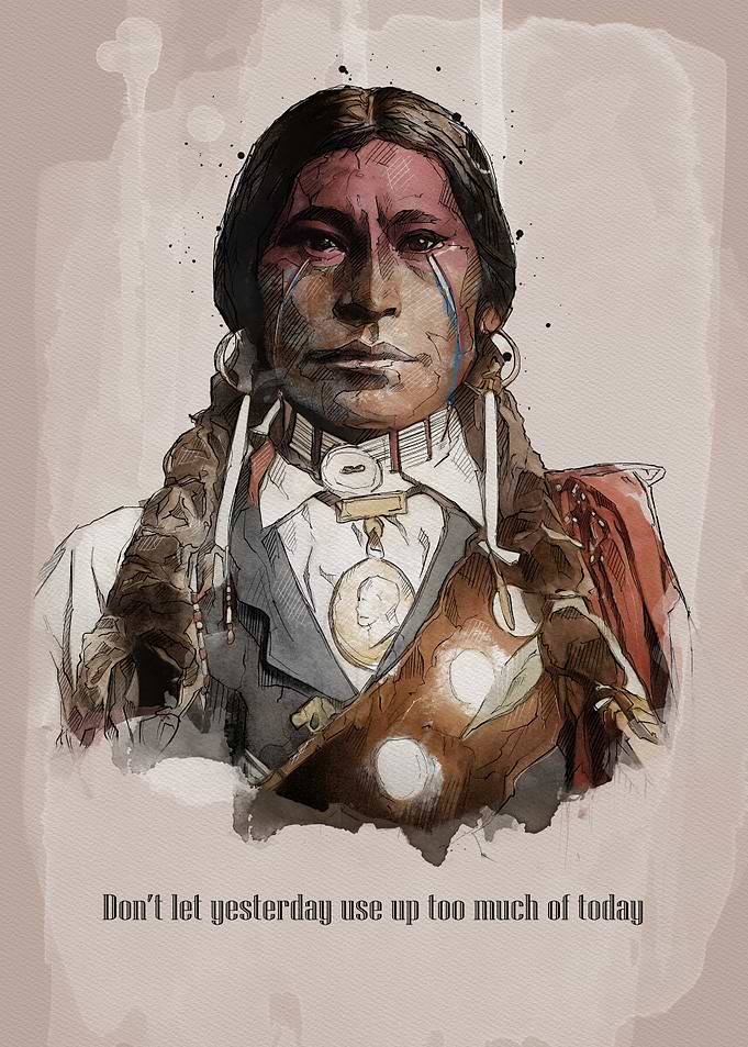 Native American Portrait with Inspirational Quote