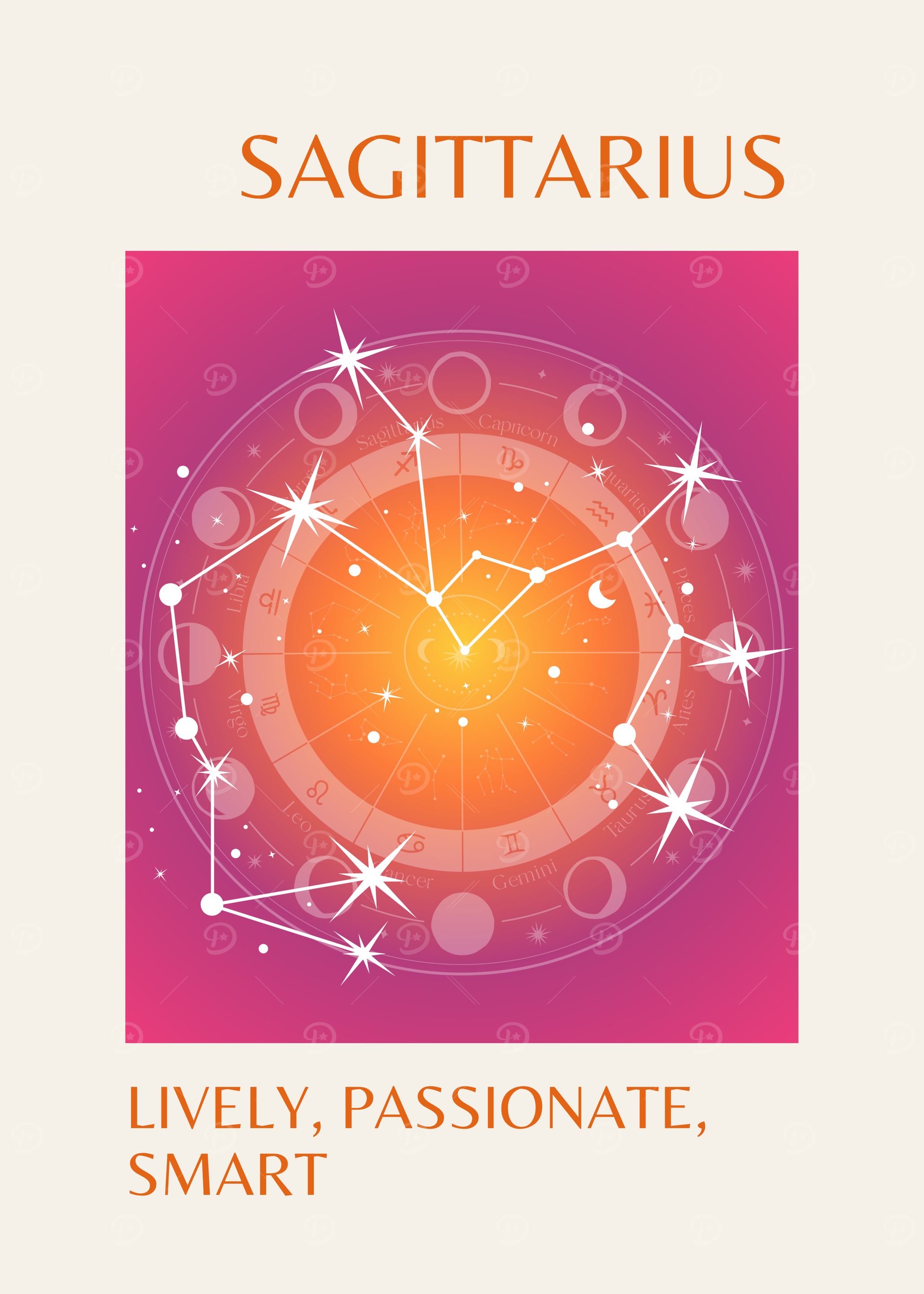 Sagittarius Zodiac Sign Illustration