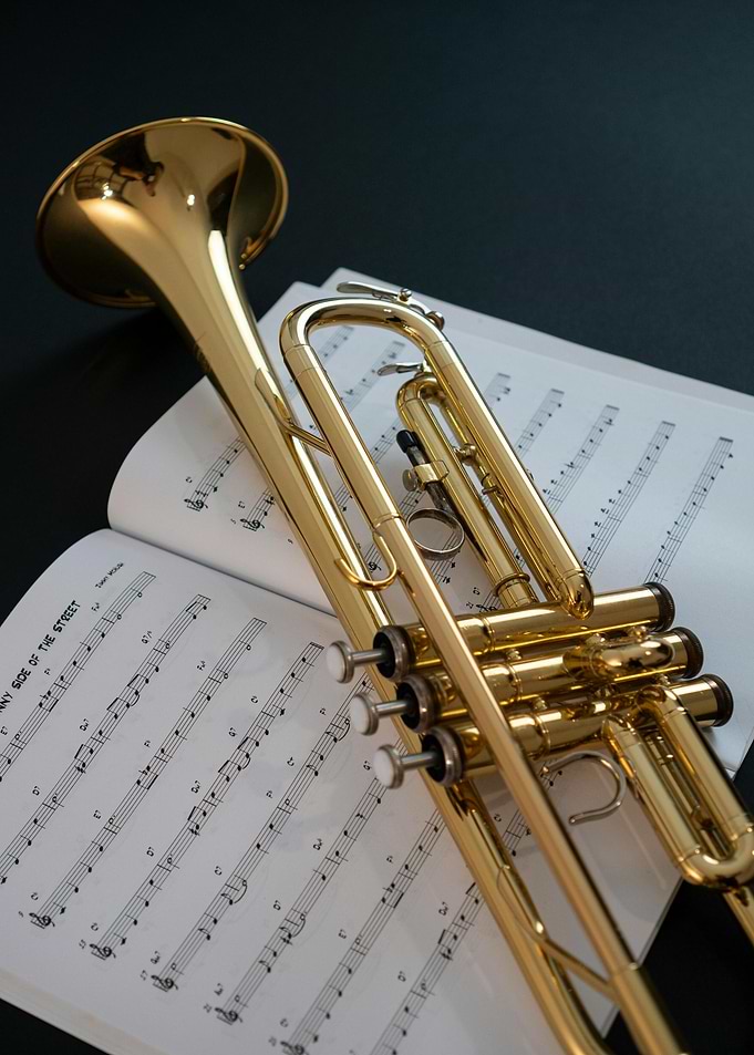 Golden Trumpet on Sheet Music