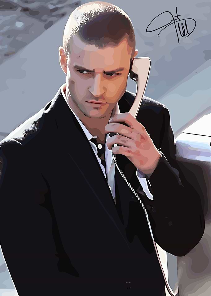 Justin Timberlake on the phone