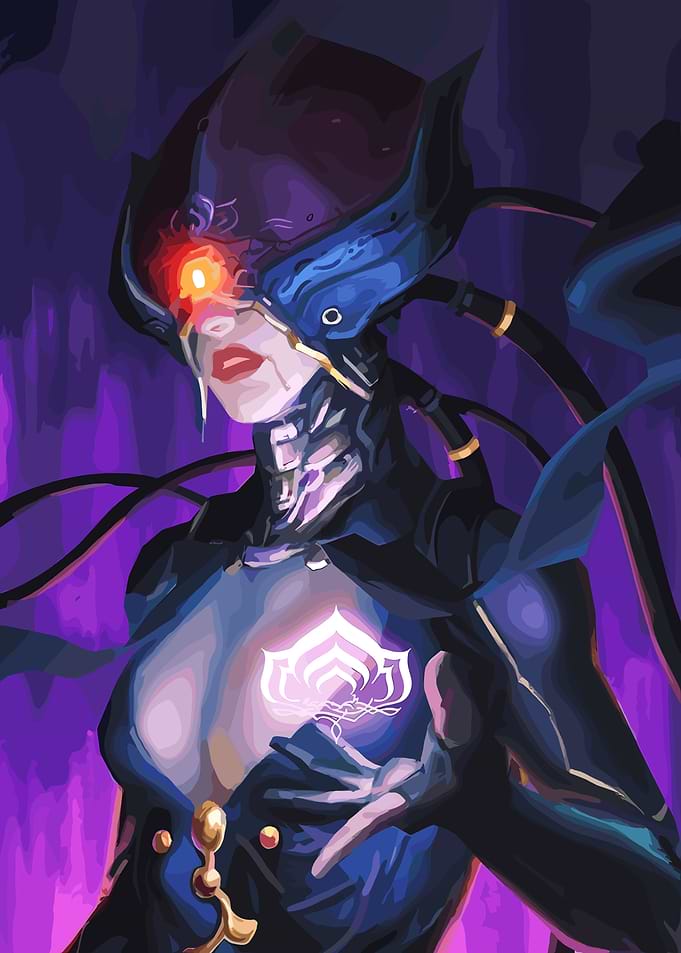 Cyborg Woman with Glowing Symbol