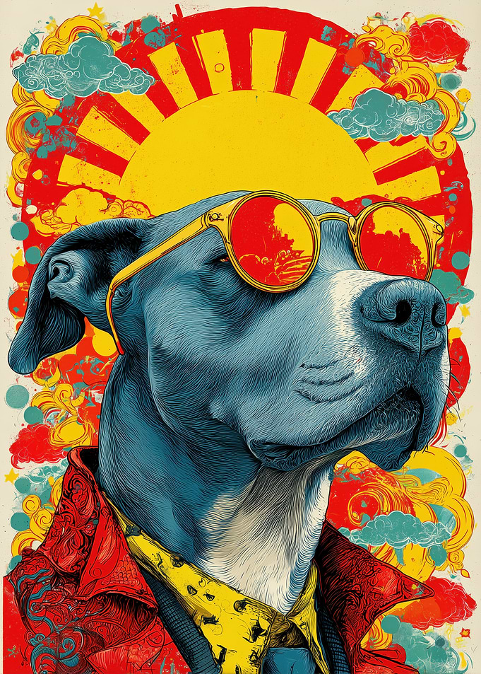 Cool Dog with Sunglasses Art