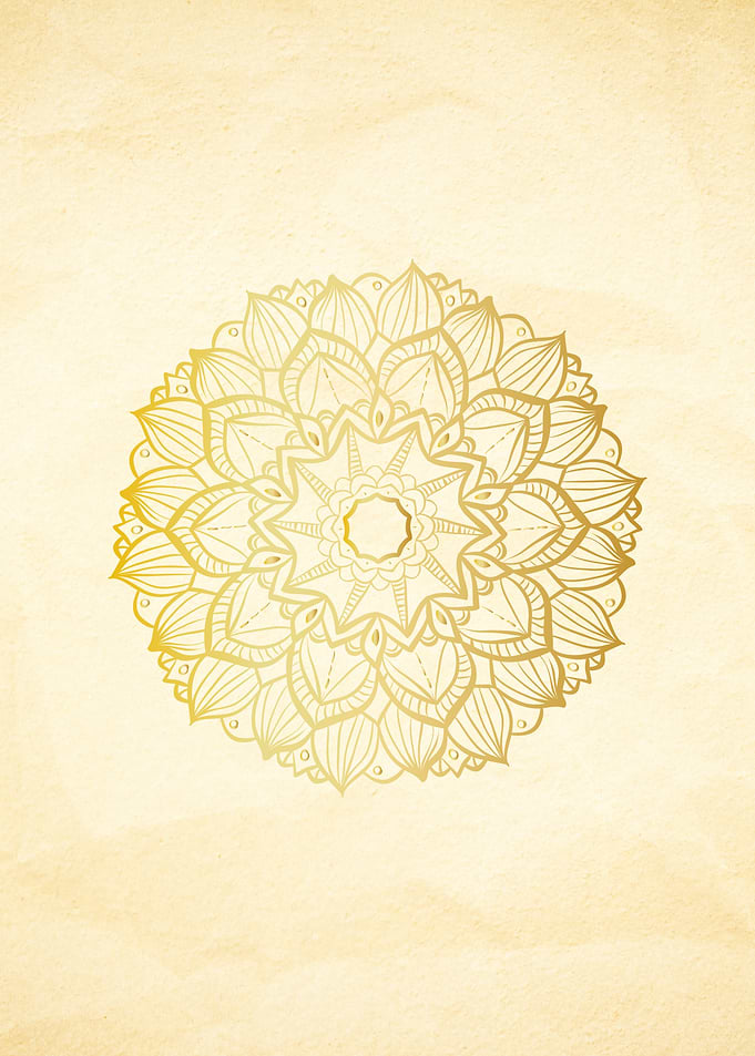 Golden Mandala on Textured Background