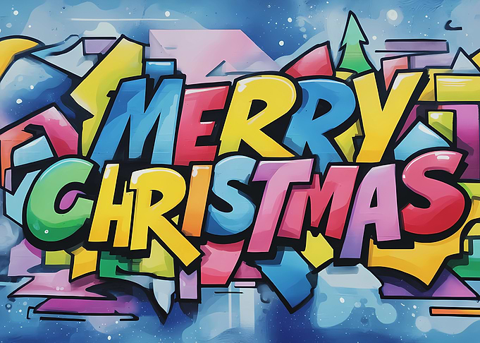 Merry Christmas Graffiti Art