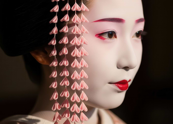 Geisha Portrait with Traditional Makeup