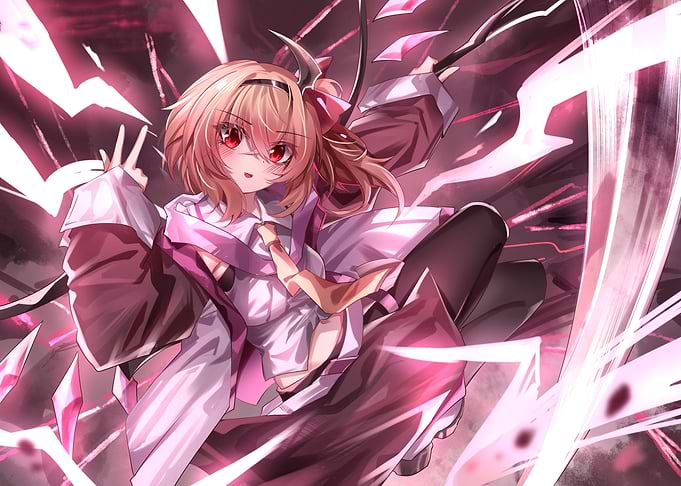 Anime Girl with Scythe and Peace Sign