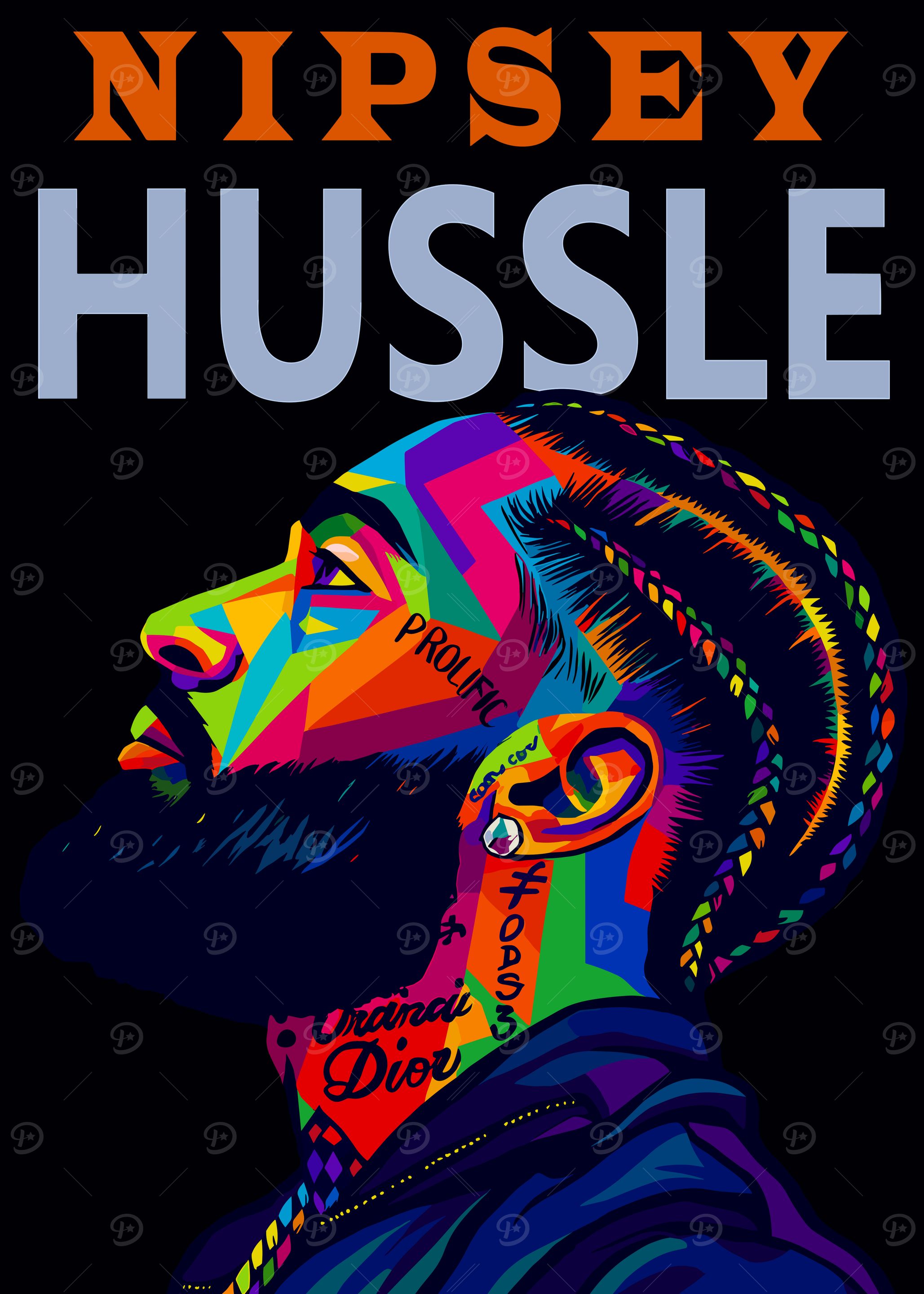 Nipsey Hussle Colorful Portrait