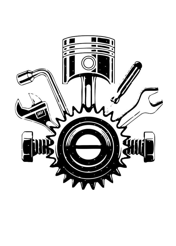 Mechanical Tools and Piston Illustration