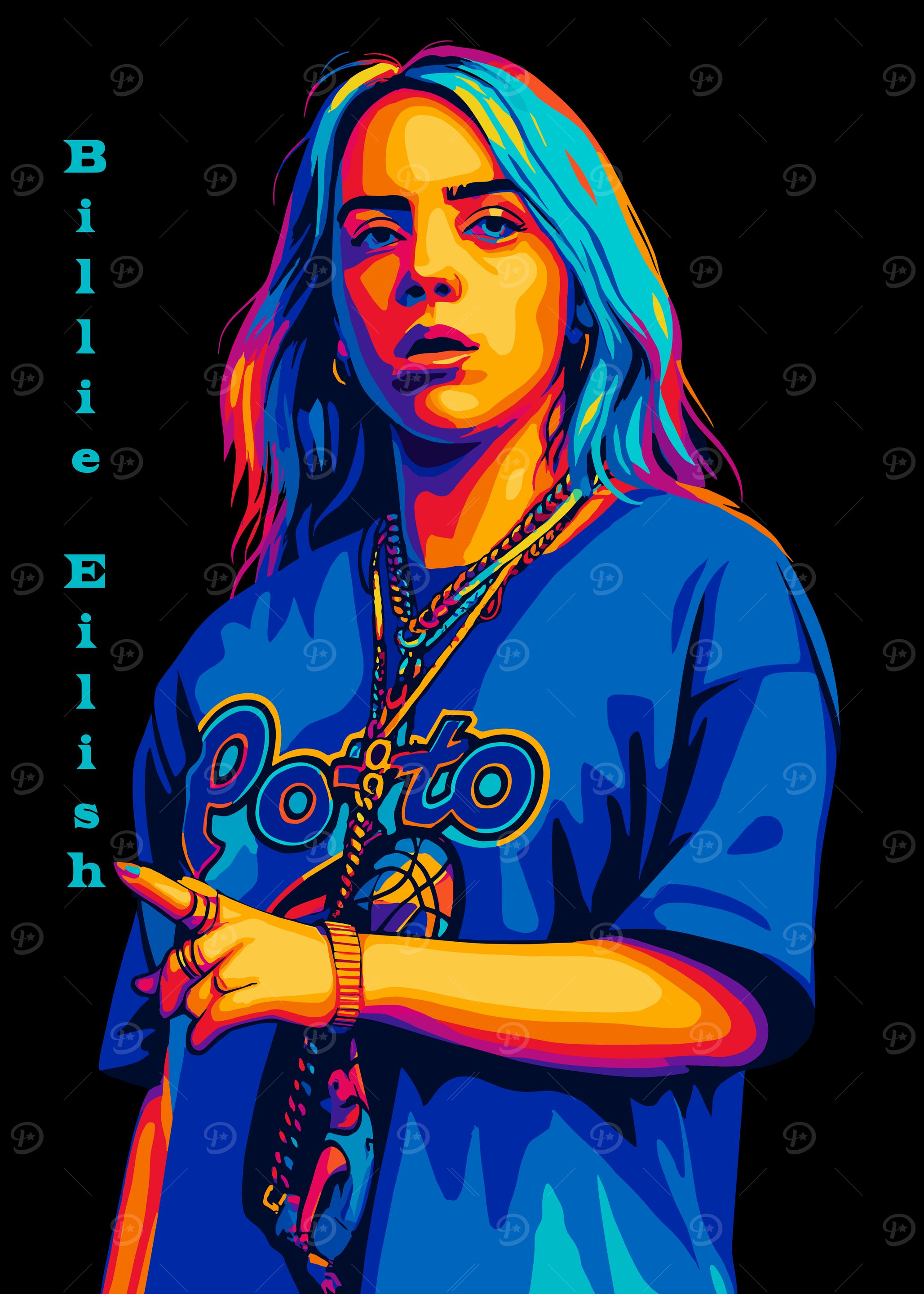 Billie Eilish Pop Art Portrait