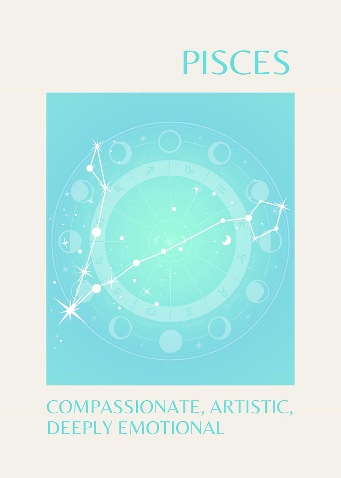 Pisces Zodiac Sign Constellation Art