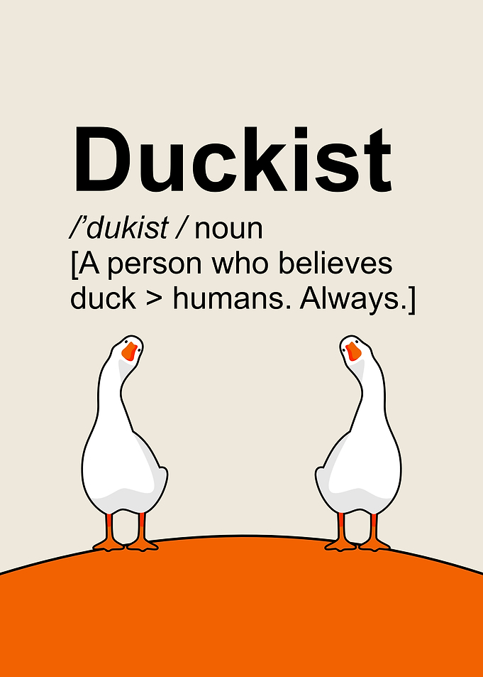 Duckist Definition with Cartoon Ducks