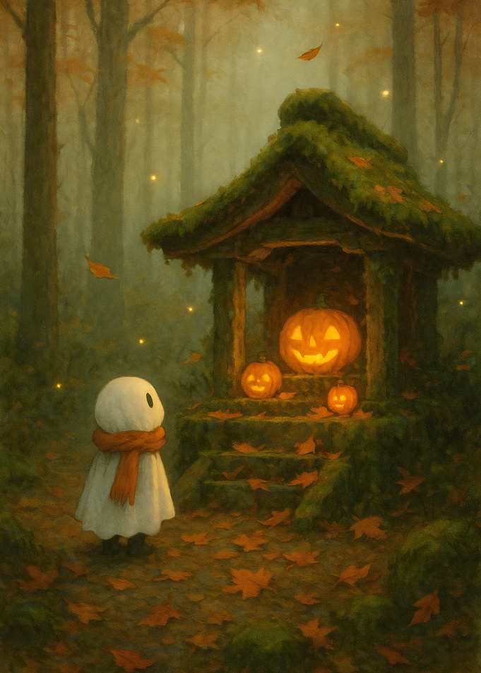 Halloween Ghost in Forest