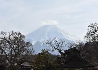 Mount Fuji with Traditional Japanese Architecture
