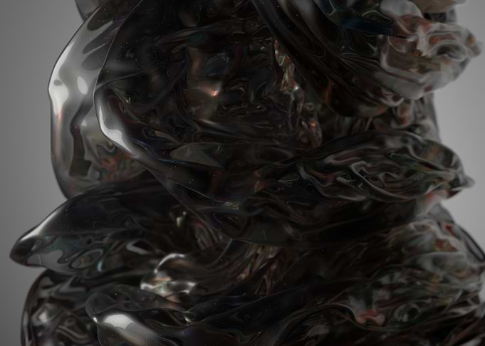 Abstract Dark Fluid Sculpture