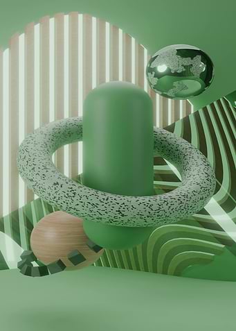 Abstract Green Geometric Composition