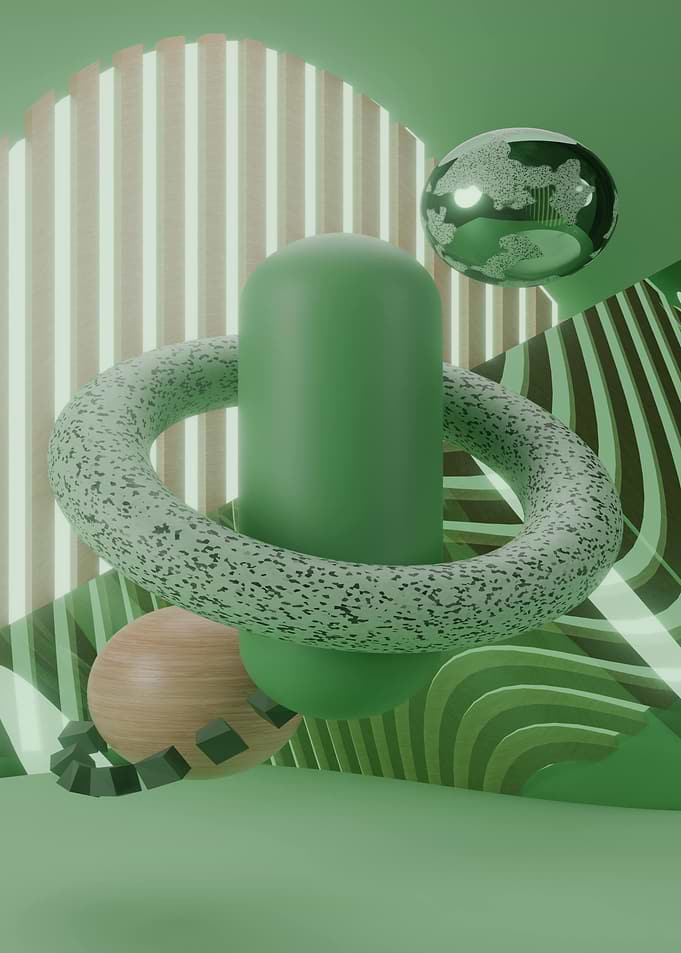 Abstract Green Geometric Composition