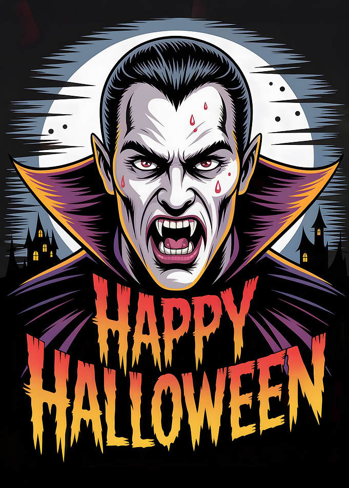 Vampire Happy Halloween Illustration
