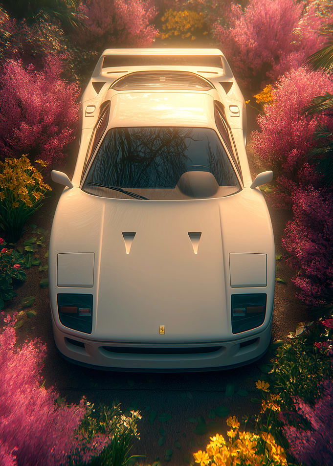 Ferrari F40 Floral Aesthetic