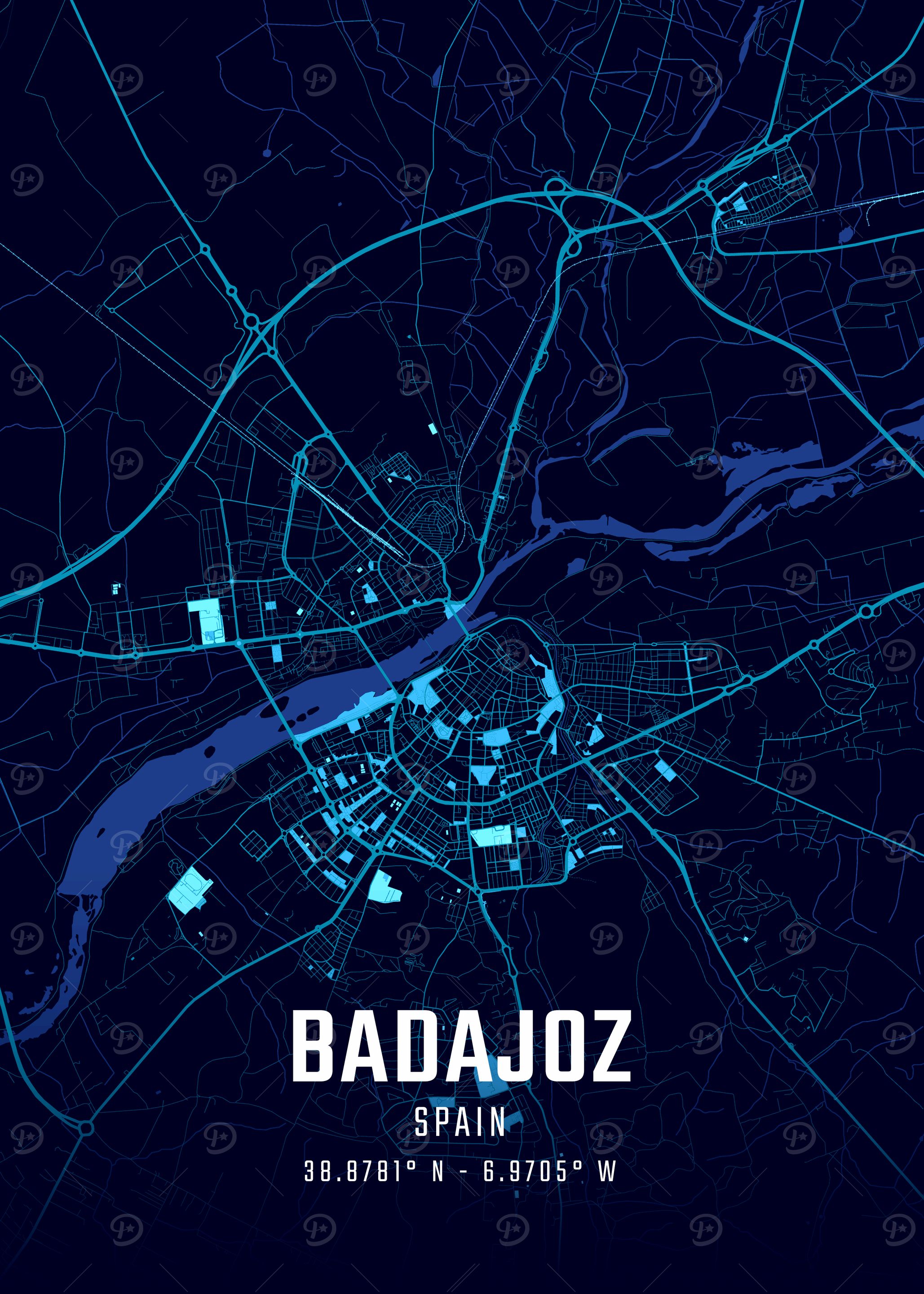 Badajoz Midnight City Map