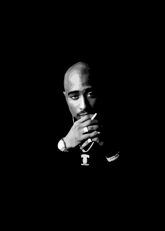 Tupac Shakur Black and White Portrait