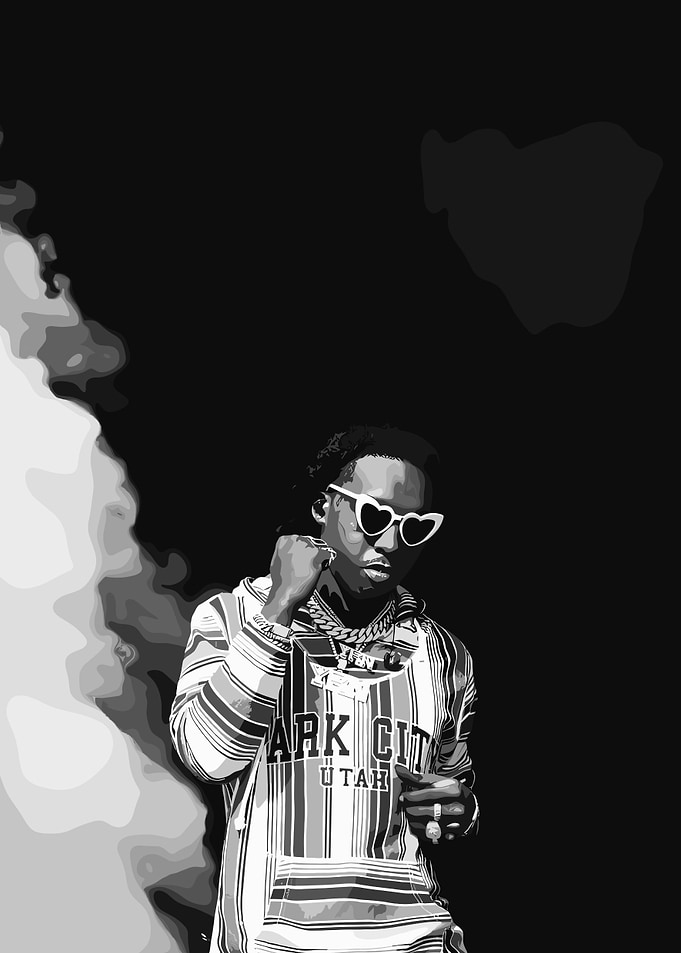 Black and White Portrait of Rapper