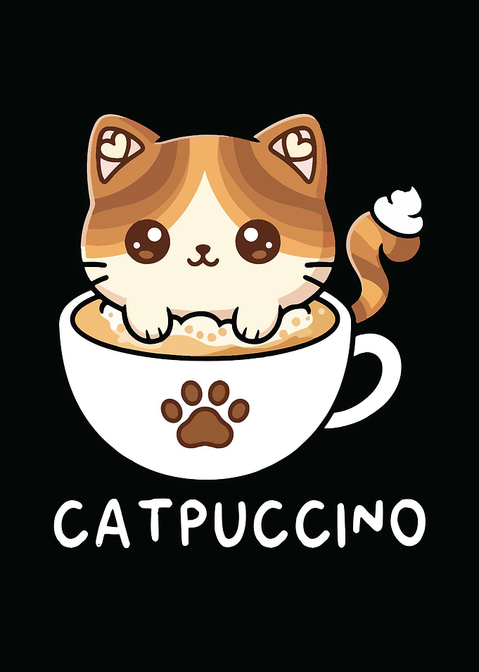 Catpuccino: Cute Cat in Coffee Cup