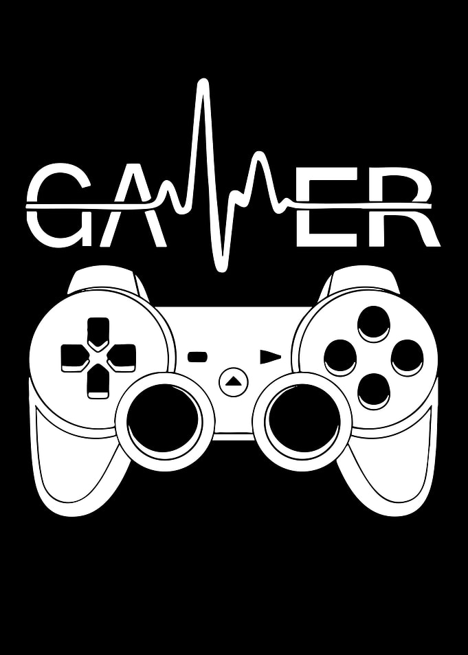 Gamer Heartbeat Controller Black and White