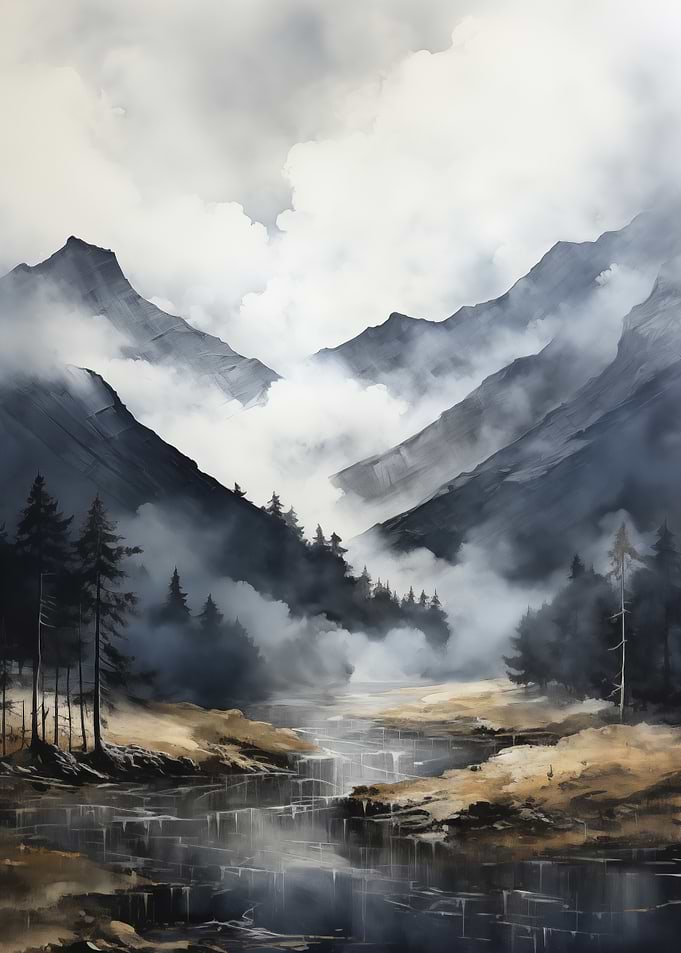 Misty Mountain Landscape