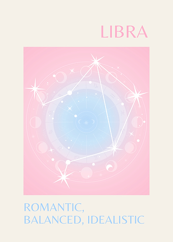 Libra Zodiac Sign Art Print