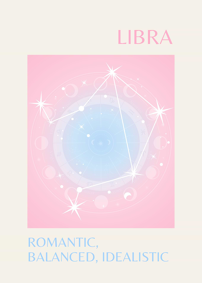 Libra Zodiac Sign Art Print