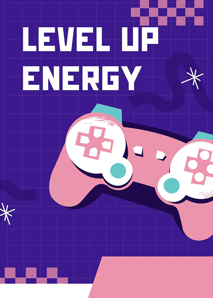 Level Up Energy Gaming Poster