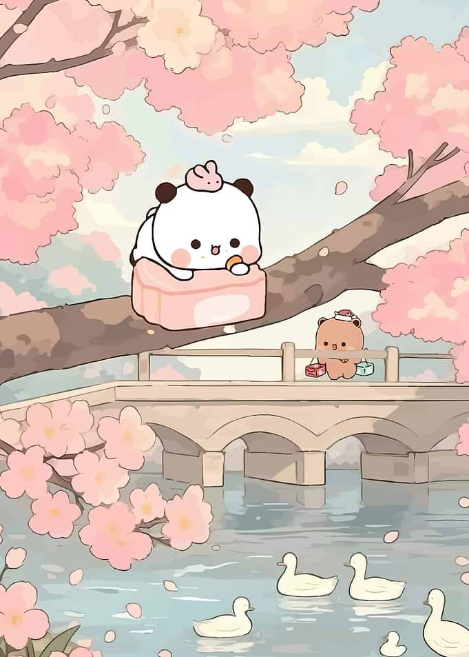 Cute Panda Bear Spring