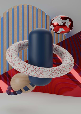 Abstract 3D Geometric Composition