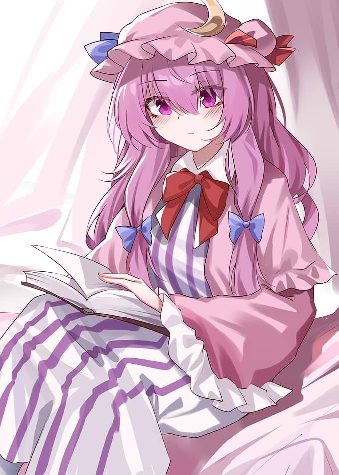 Anime Girl Reading in Bed
