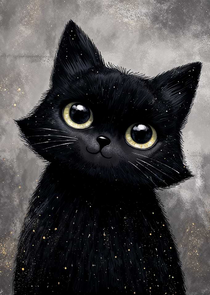 Cute Black Cat Portrait