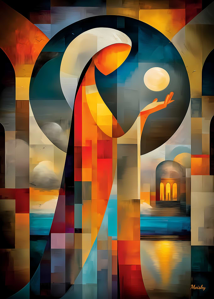 Selene – Cubist Minimal Mythology Abstract
