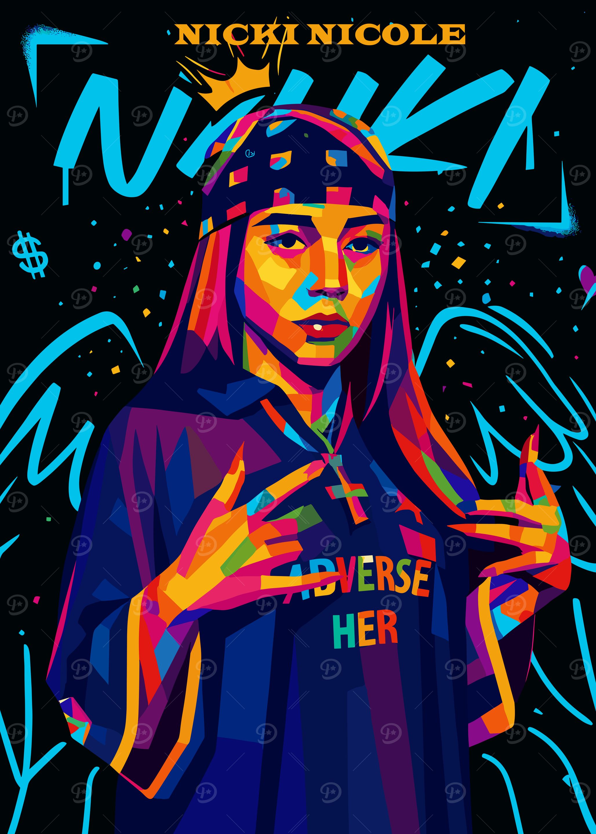 Nicki Nicole Colorful Pop Art Portrait