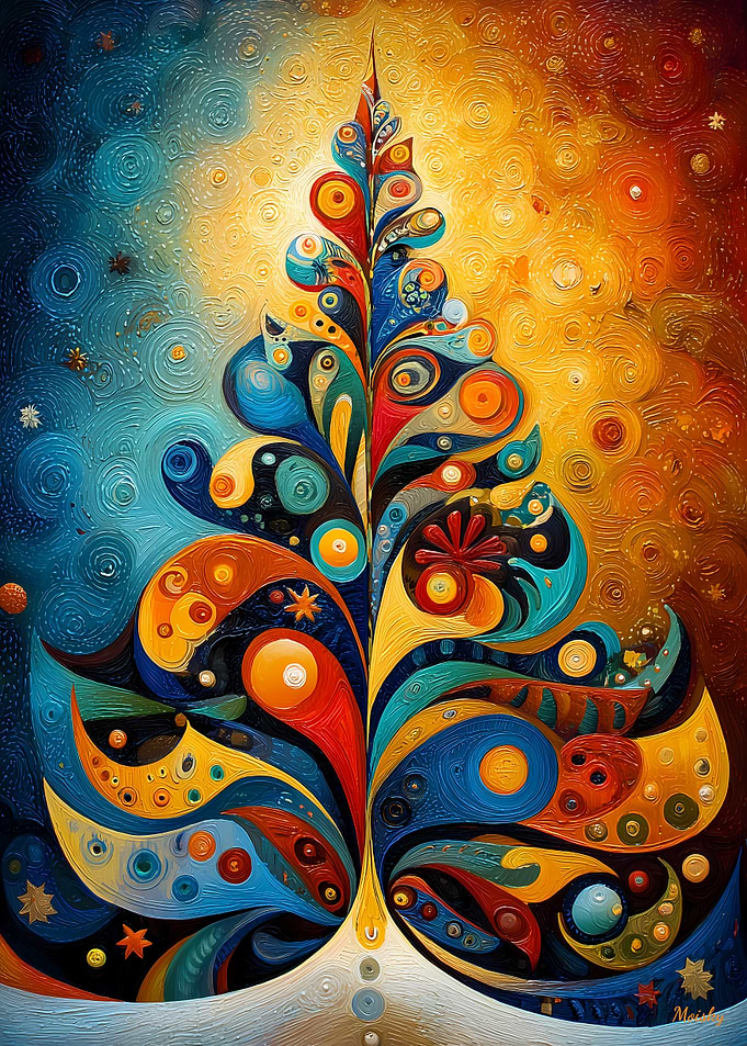 Celestial Tree of Light – Abstract Holiday Geometry
