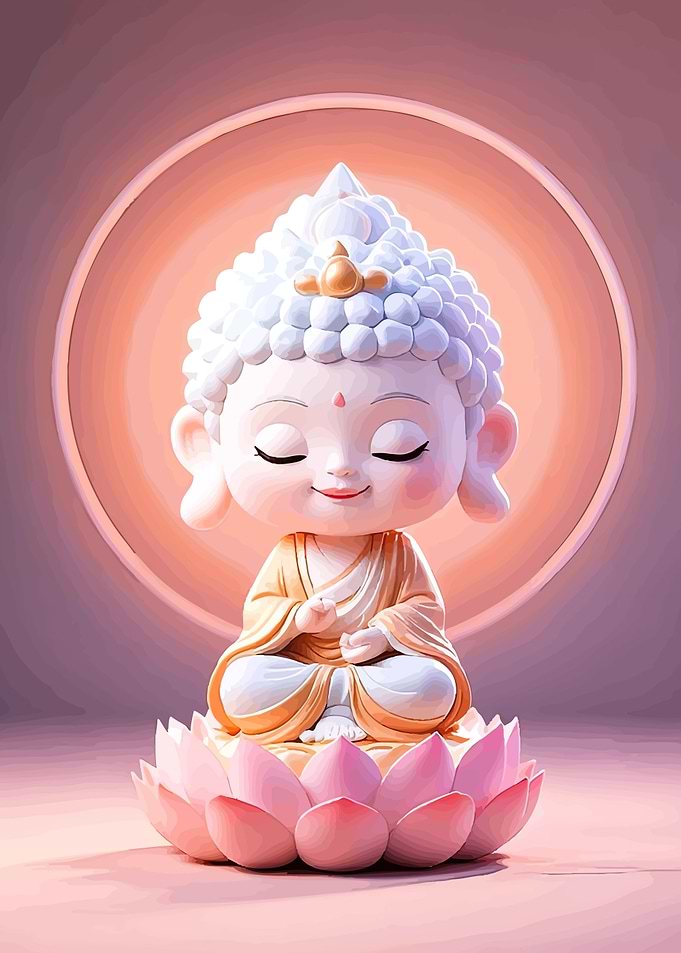 Cute Buddha Lotus Flower