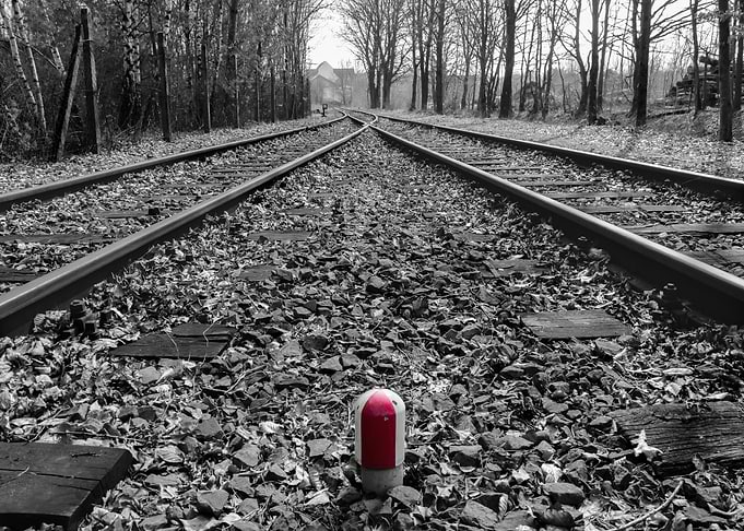 Black and White Railway Tracks