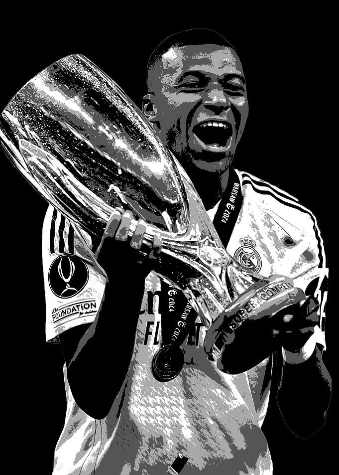 Kylian Mbappe Celebrates Victory with Trophy