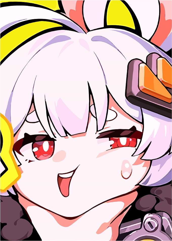 Anime Girl Wink with Red Eyes