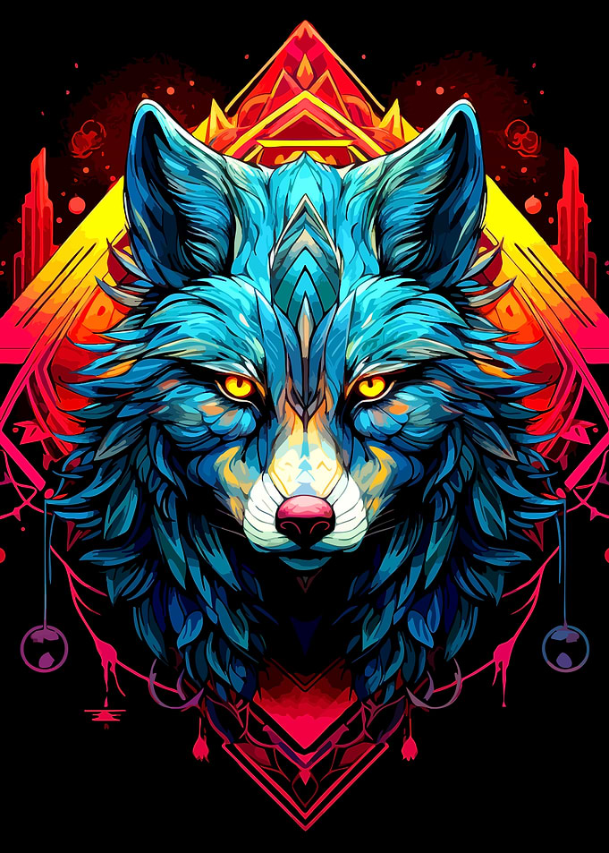 Geometric Wolf Portrait