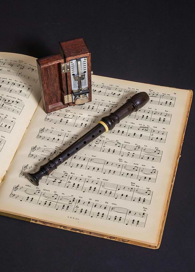 Musical Still Life with Recorder and Metronome